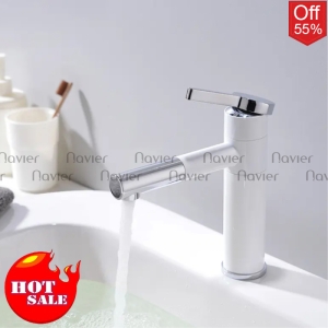Vòi Lavabo Nóng Lạnh Đồng Thau 20cm  Navier NV-704