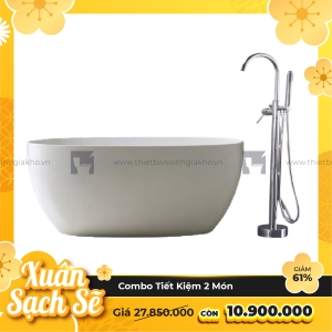 Combo Bồn Tắm Hình Oval Kèm Củ Sen Tắm Cao Cấp Navier CBBT03