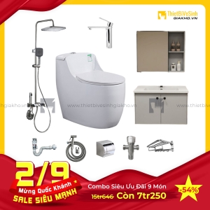 Combo Trọn Bộ Thiết Bị Phòng Tắm 9 Món Tiết Kiệm Navier CBPT009