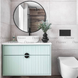 Tủ Lavabo Nhựa PVC Màu Xanh Cao Cấp Navier NV-574