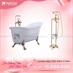 Combo Bồn Tắm Chân Rồng Kèm  Sen Cây Đặt Sàn Cao Cấp Navier CBBT04