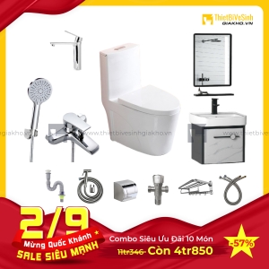 Combo Trọn Bộ Thiết Bị Phòng Tắm 9 Món Tiết Kiệm Navier CBPT0077