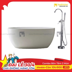 Combo Bồn Tắm Hình Oval Kèm Củ Sen Tắm Cao Cấp Navier CBBT03