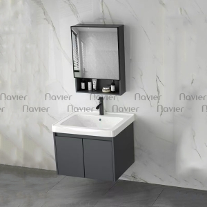 Bộ Tủ Chậu Lavabo Nhựa Kèm Tủ Gương Cao Cấp Navier NV-1013A-50
