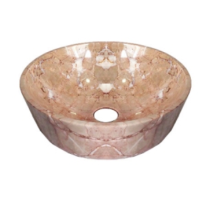 Chậu Lavabo Đá Tự Nhiên Hồng Ý Dáng Tròn Dày Cao Cấp Navier NV-BST30