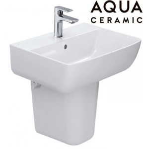Chậu Lavabo Treo Tường Chân Ngắn Aqua Ceramic Inax AL-312V/L-298VC