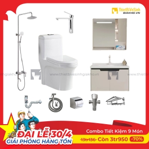Combo Trọn Bộ Thiết Bị Phòng Tắm 9 Món Tiết Kiệm Navier CBPT004