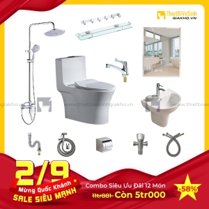 Combo Trọn Bộ Thiết Bị Phòng Tắm 12 Món Tiết Kiệm Navier CBPT0014