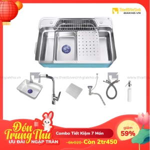 Combo Chậu Chén Siêu Tiết Kiệm 7 Món Navier CBF01