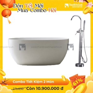 Combo Bồn Tắm Hình Oval Kèm Củ Sen Tắm Cao Cấp Navier CBBT03