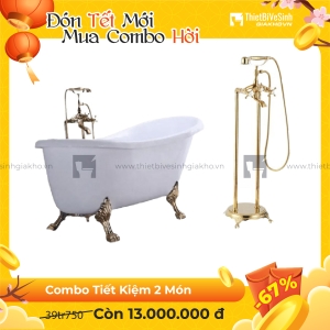 Combo Bồn Tắm Chân Rồng Kèm  Sen Cây Đặt Sàn Cao Cấp Navier CBBT04