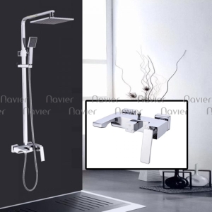 Sen Cây Tắm Nóng Lạnh Đồng Thau Mạ Crome Cao Cấp Navier NV-CS66