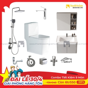 Combo Trọn Bộ Thiết Bị Phòng Tắm 9 Món Tiết Kiệm Navier CBPT009