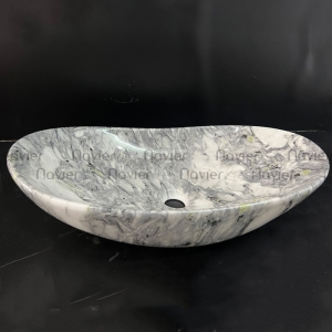 Chậu Lavabo Oval Thuyền Sứ Giả Đá Cao Cấp Navier NV-414GD3