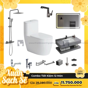 Combo Trọn Bộ Thiết Bị Phòng Tắm 12 Món Tiết Kiệm Navier CBPT0084