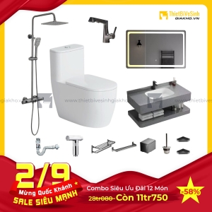 Combo Trọn Bộ Thiết Bị Phòng Tắm 12 Món Tiết Kiệm Navier CBPT0084