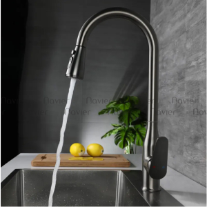 Vòi Rửa Chén Nóng Lạnh Đồng Thau Dây Rút  Navier NV-215X