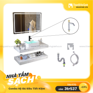 Combo Kệ Đá 2 Tầng Marble Líp Khối SIêu Tiết Kiệm Navier CBKD06