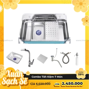 Combo Chậu Chén Siêu Tiết Kiệm 7 Món Navier CBF01