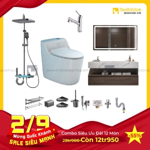 Combo Trọn Bộ Thiết Bị Phòng Tắm 12 Món Tiết Kiệm Navier CBPT0030