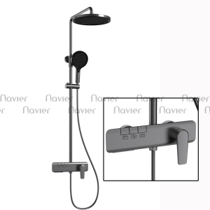 Sen Cây Tắm Nóng Lạnh Đồng Thau Điều Khiển Phím Đàn Màu Xám Navier NV-1636X