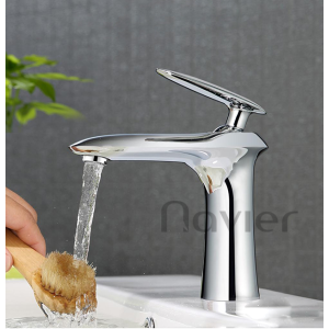 Vòi lavabo nóng lạnh đồng thau mạ crom cao cấp Navier NV-7102