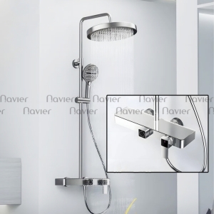 Sen Cây Tắm Nóng Lạnh Đồng Thau Mạ Crome Cao Cấp Navier NV-CS76