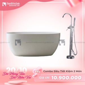 Combo Bồn Tắm Hình Oval Kèm Củ Sen Tắm Cao Cấp Navier CBBT03