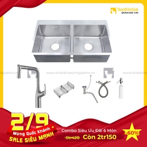 Combo Chậu Chén Siêu Tiết Kiệm 6 Món Navier CBF02