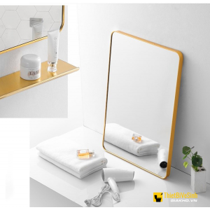 Gương đứng khung viền thép sơn tĩnh điện vàng 50x70 Navier NV-1410