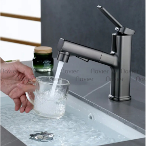 Vòi Lavabo Nóng Lạnh Đầu Rút Navier NV-632