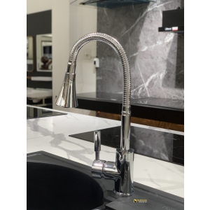 Vòi Chén Lạnh Lõi Đồng Thau Mạ Crom Uốn Dẻo Thân Tròn Navier NV-276L