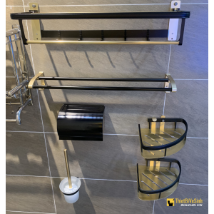 Combo Phụ Kiện Nhà Tắm Nhôm Màu Vàng  Cao Cấp Navier CBPK04MV