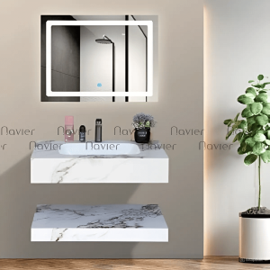 Bộ Bàn Đá Lavabo 2 Tầng Âm Tràn Viền Chống Trầy Navier NV-1310TBTV
