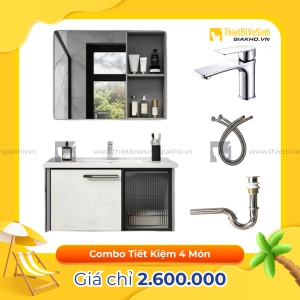 Combo Bộ Tủ Chậu Lavabo Siêu Tiết Kiệm Cao Cấp Navier CBTL03