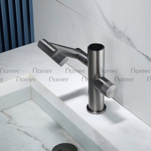 Vòi lavabo nóng lạnh LED nhiệt độ xám tĩnh điện cao cấp Navier NV-636