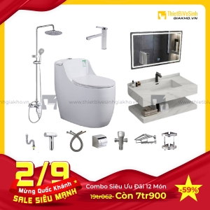 Combo Trọn Bộ Thiết Bị Phòng Tắm Sạch 12 Món Tiết Kiệm CBPT0035
