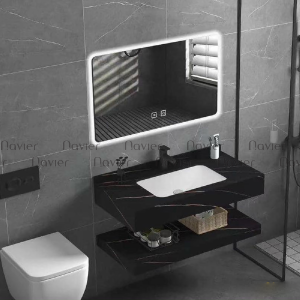 Siêu Sale Thanh Lý Bàn Đá Lavabo Âm Đen Vân Vàng Nhám Chống Trầy Navier NV-1134D