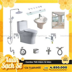 Combo Trọn Bộ Thiết Bị Phòng Tắm 12 Món Tiết Kiệm Navier CBPT0014