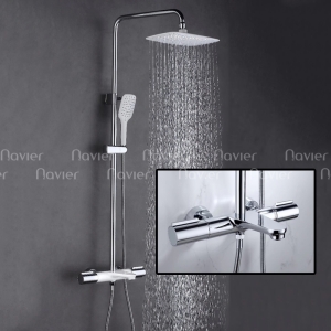 Sen Cây Tắm Nóng Lạnh Đồng Thau Mạ Crome Navier NV-CS69
