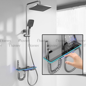 Sen Cây Tắm Nóng Lạnh Đồng Thau Mạ PVD Led Hiển Thị Nhiệt Độ Cao Cấp Navier NV-892 