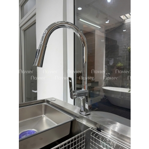 Vòi Rửa Chén Nóng Lạnh Inox Đầu Vòi Rút Dây Navier NV-287