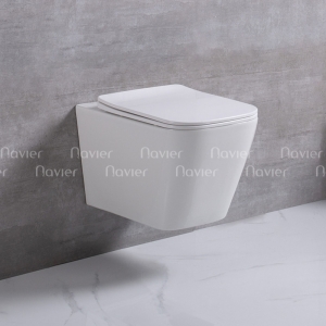Bồn cầu treo tường khối vuông sứ trắng Navier NV-1080