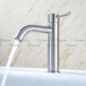 Vòi lavabo lạnh thân tròn inox 304 Navier NV-724