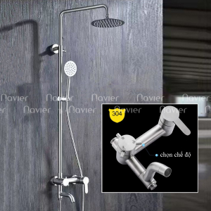 Sen cây tắm đứng nóng lạnh củ tròn lệch inox 304 Navier NV-805