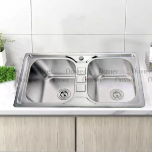 Chậu chén 2 ngăn đều Inox304 chuẩn cao cấp Navier NV-8850D304
