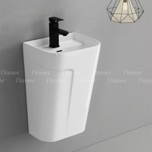 Chậu Lavabo Treo Tường Sứ Trắng Navier NV-364