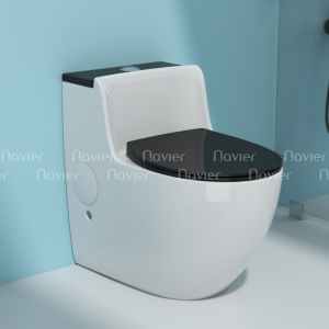 Bồn cầu 1 khối cao cấp phong cách châu Âu Đen Navier NV-1015D