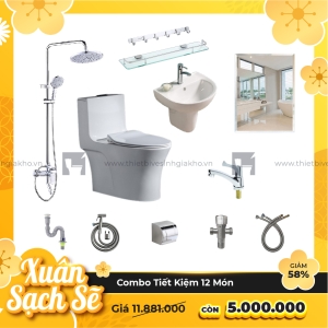 Combo Trọn Bộ Thiết Bị Phòng Tắm 12 Món Tiết Kiệm Navier CBPT0014