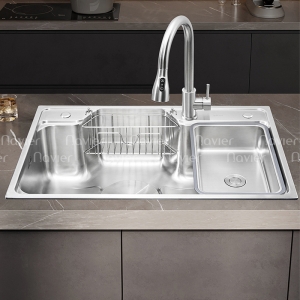 Chậu Rửa Chén 1 Hộc Inox 304 Cao Cấp Navier NV-7846BNL
